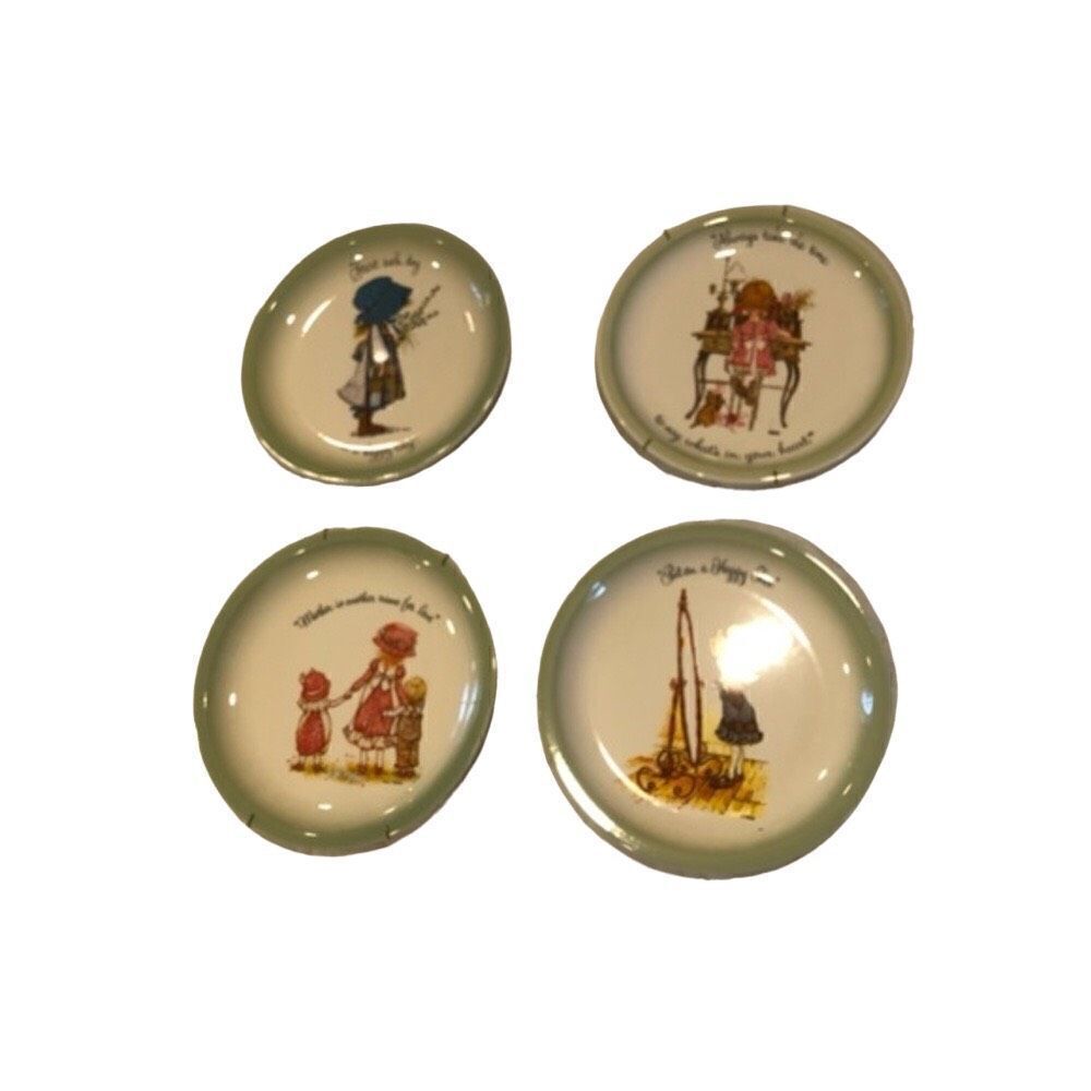 Hollie Hobby Set of 4 VTG Collector’s Plates cottage core 💕 70’s Mother’s Day